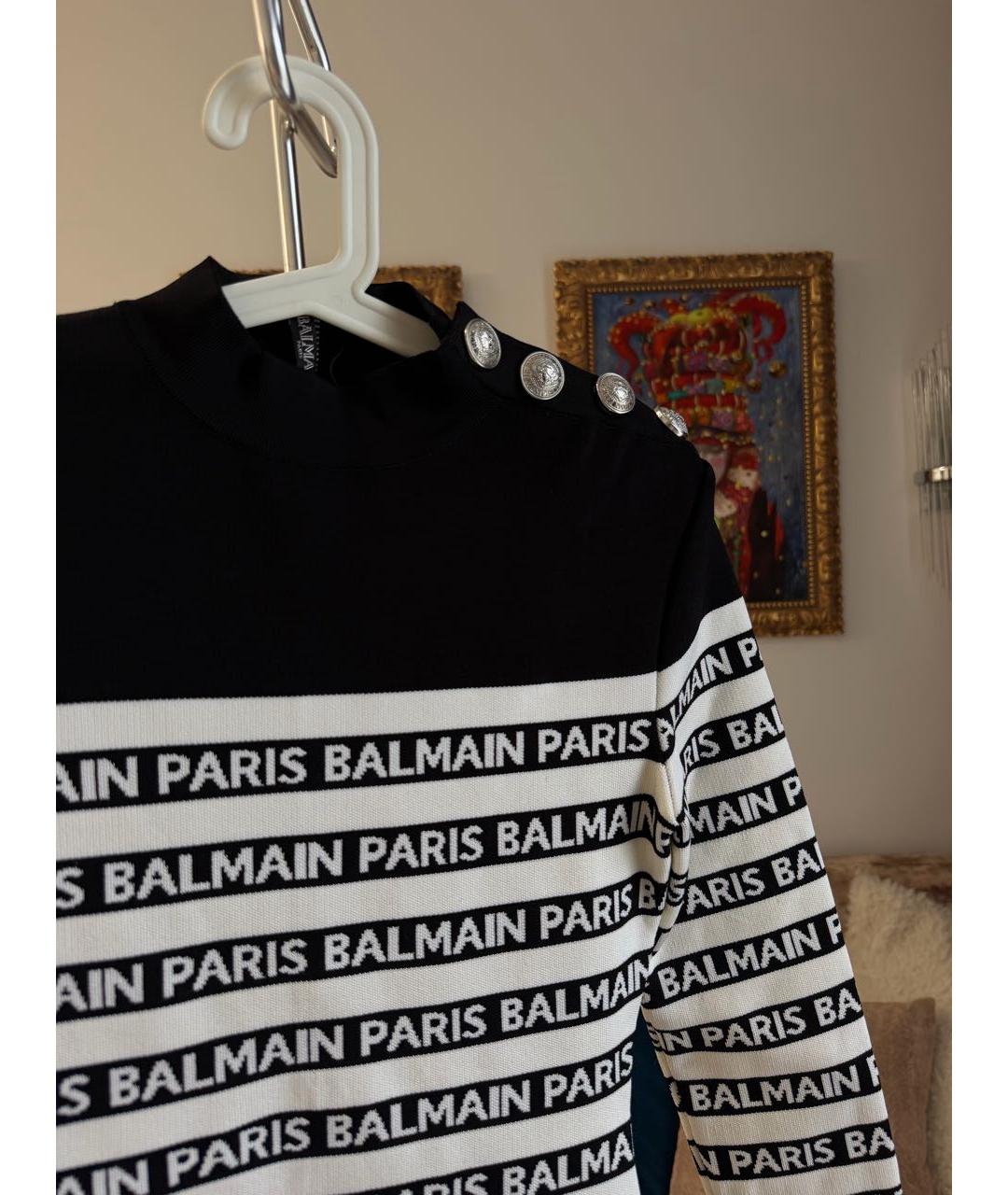 BALMAIN Черное вискозное коктейльное платье, фото 3
