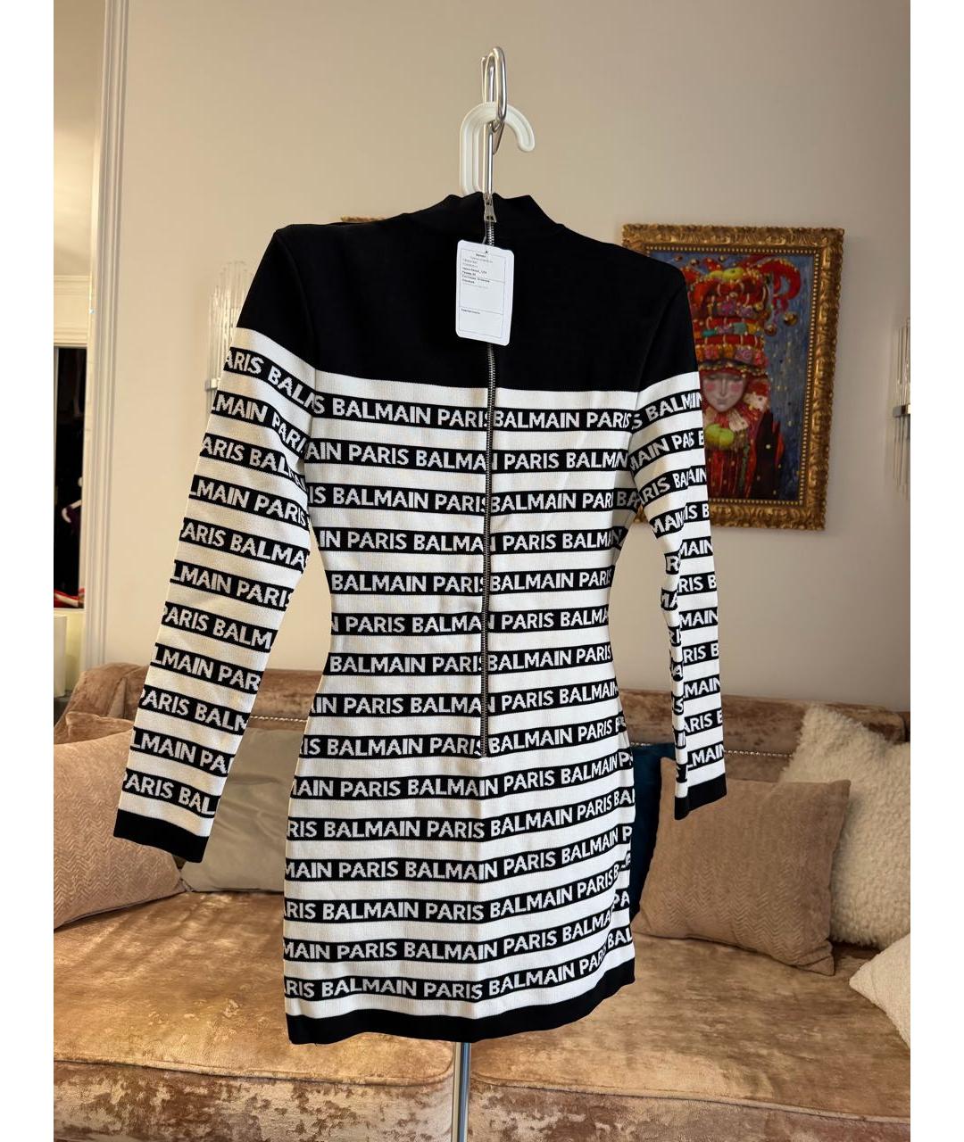 BALMAIN Черное вискозное коктейльное платье, фото 4