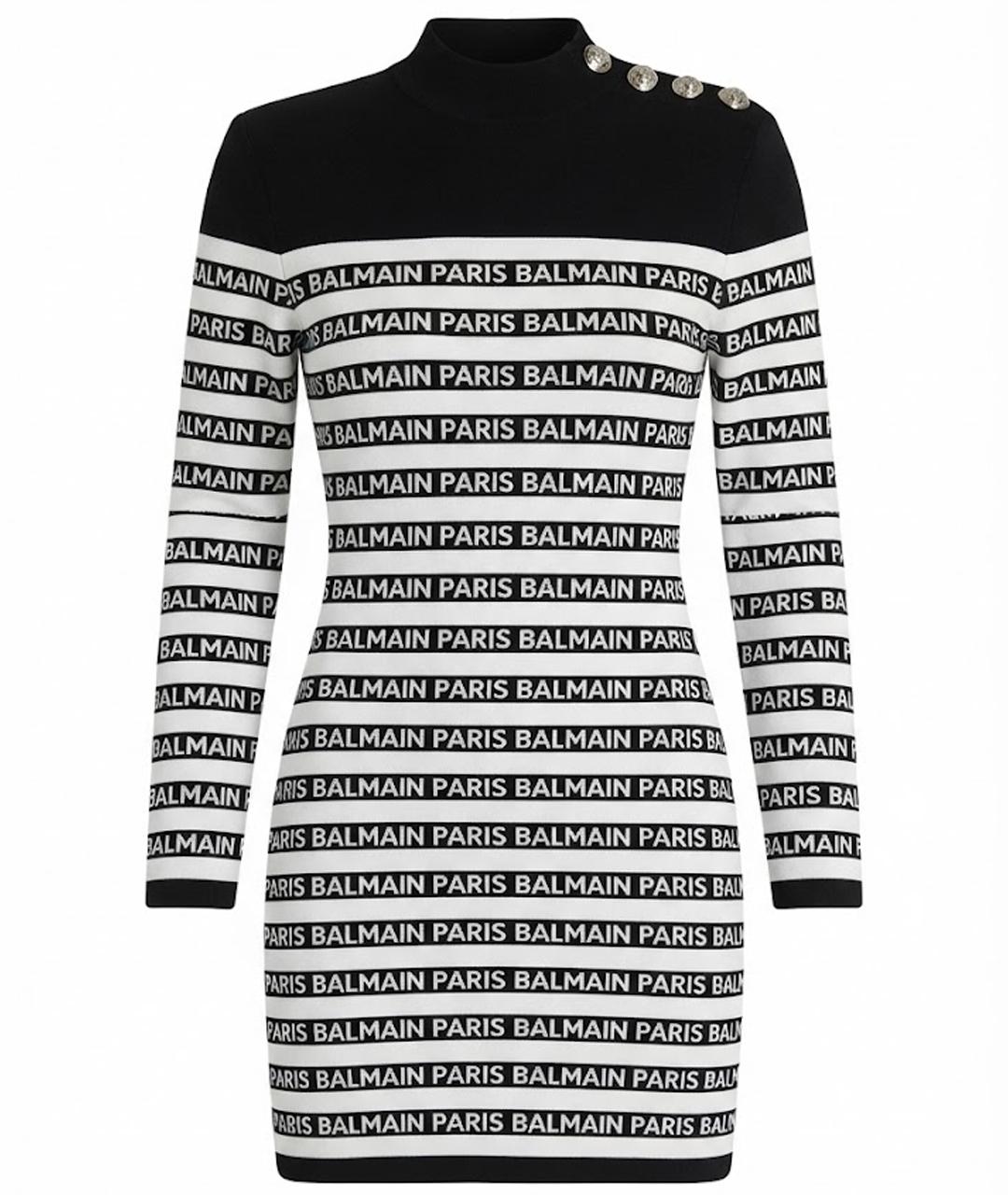 BALMAIN Черное вискозное коктейльное платье, фото 1