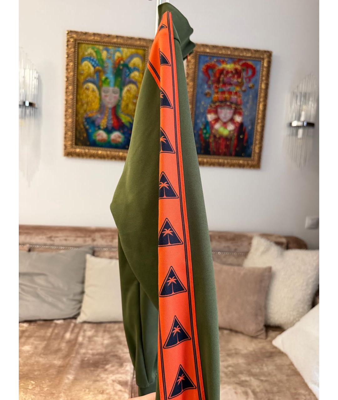 PALM ANGELS Хаки полиэстеровая спортивная куртка, фото 4