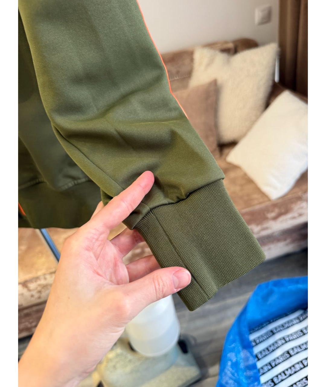 PALM ANGELS Хаки полиэстеровая спортивная куртка, фото 6