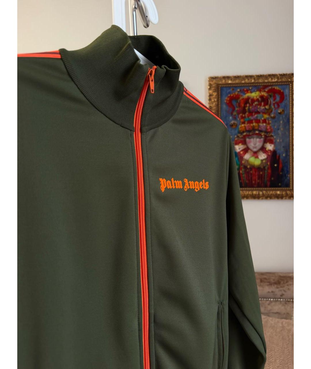 PALM ANGELS Хаки полиэстеровая спортивная куртка, фото 2