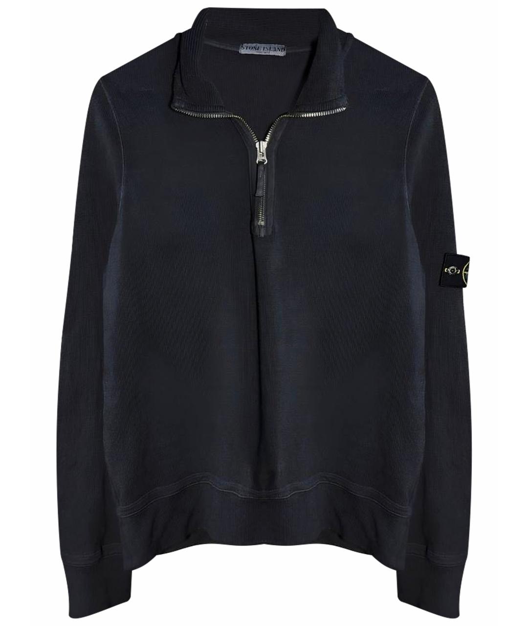 STONE ISLAND Антрацитовый хлопковый джемпер / свитер, фото 1