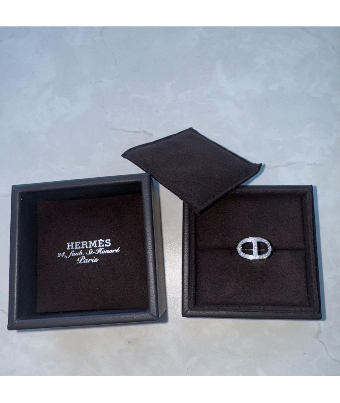 HERMES Серебряное кольцо из белого золота, фото 2