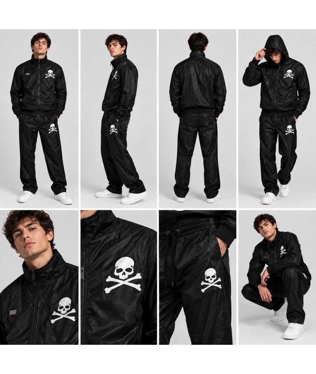 PHILIPP PLEIN Черный полиэстеровый спортивный костюм, фото 7