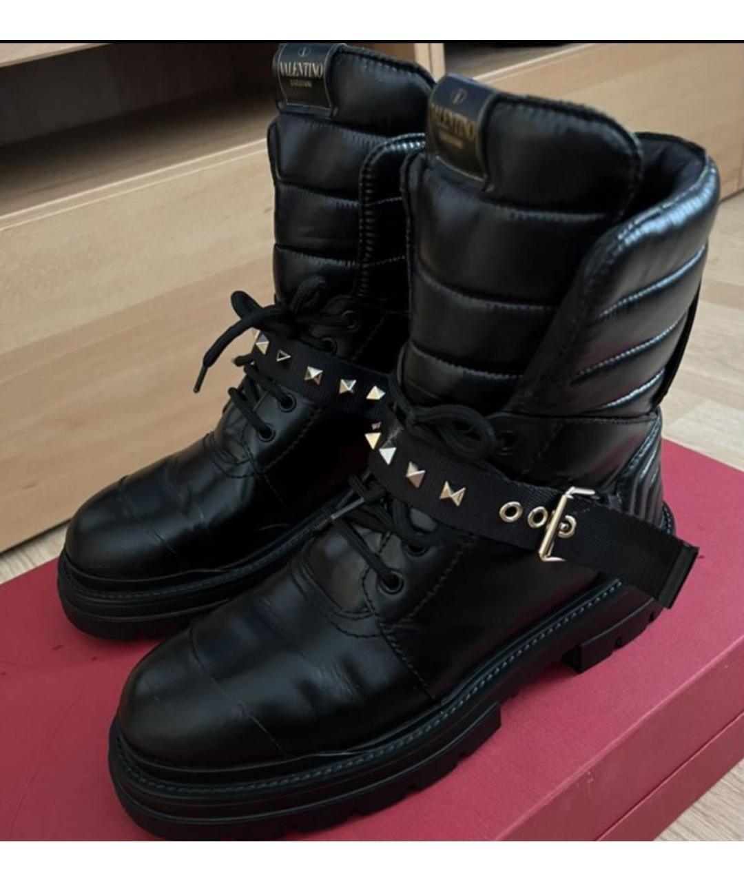 VALENTINO Черные кожаные ботинки, фото 7