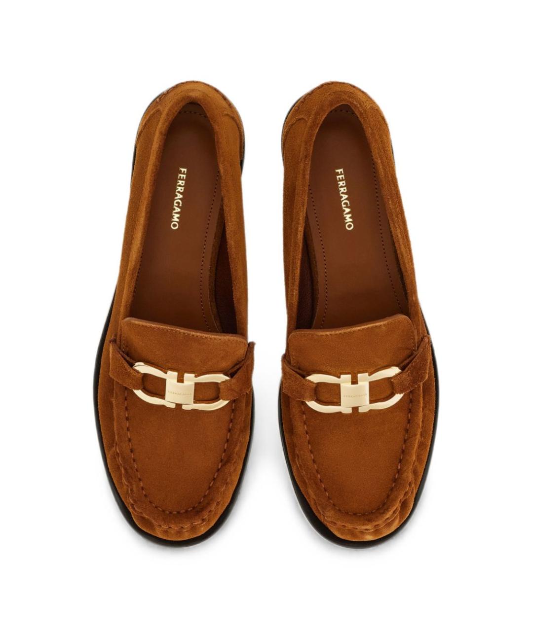 FERRAGAMO Коричневые замшевые лоферы, фото 2