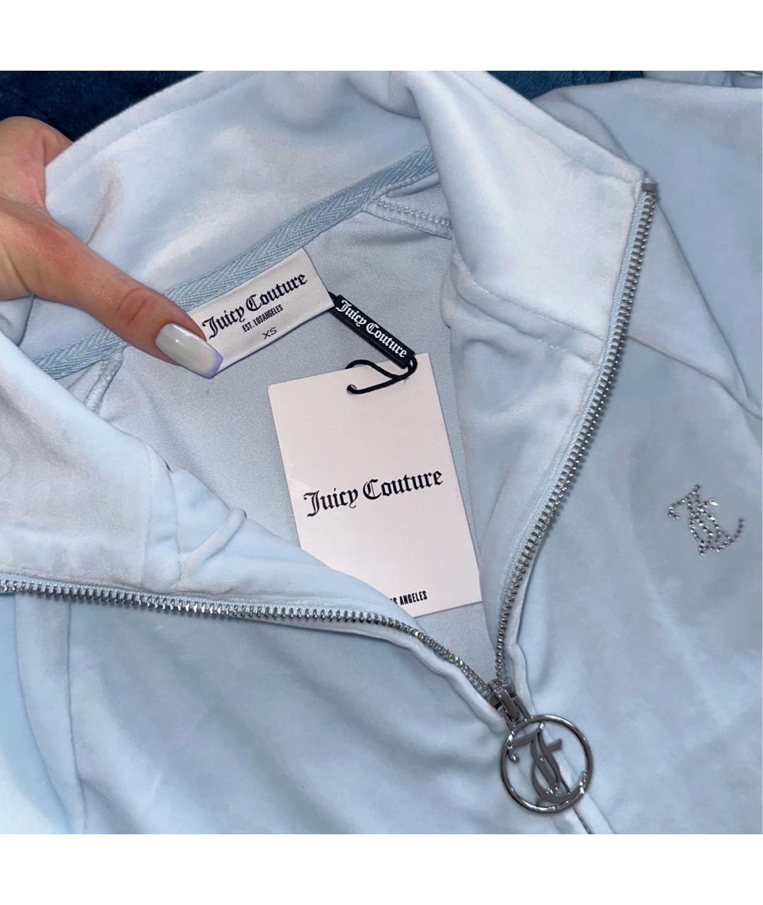 JUICY COUTURE Голубой велюровый спортивные костюмы, фото 5