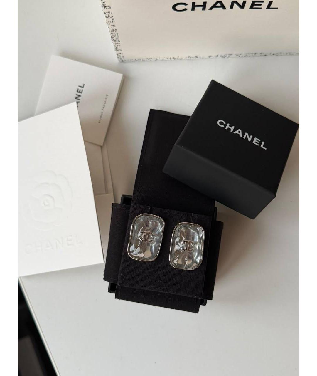 CHANEL Серебряные металлические серьги, фото 2