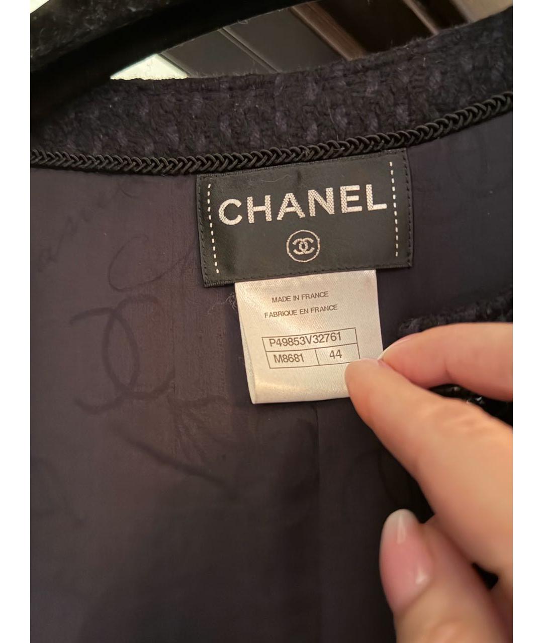 CHANEL Темно-синее шерстяное пальто, фото 3