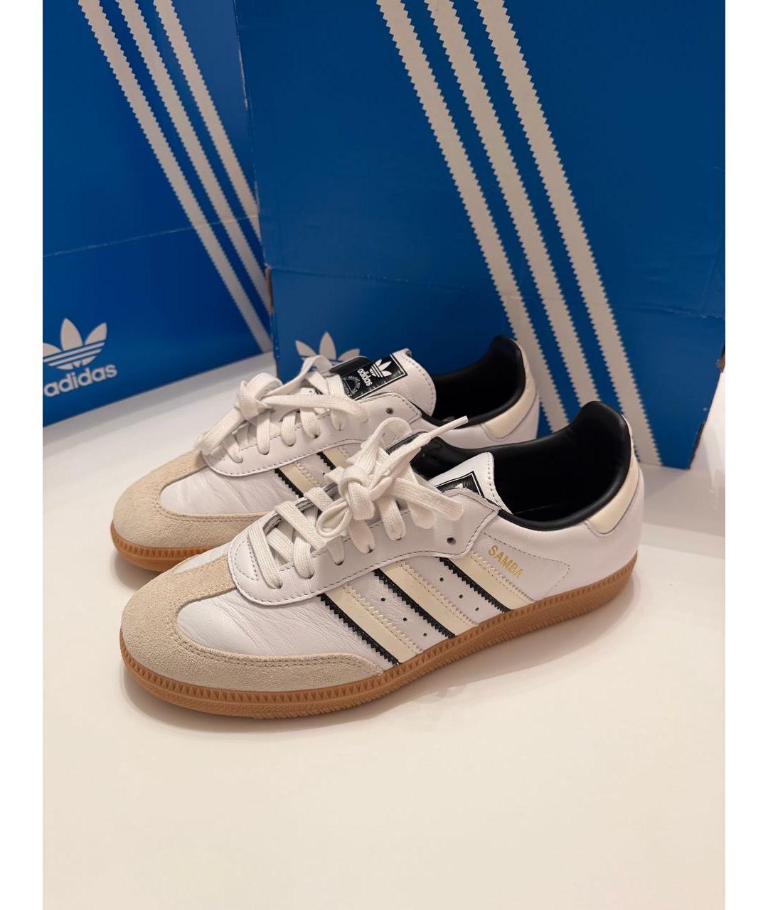 ADIDAS Белые кеды из искусственной кожи, фото 5
