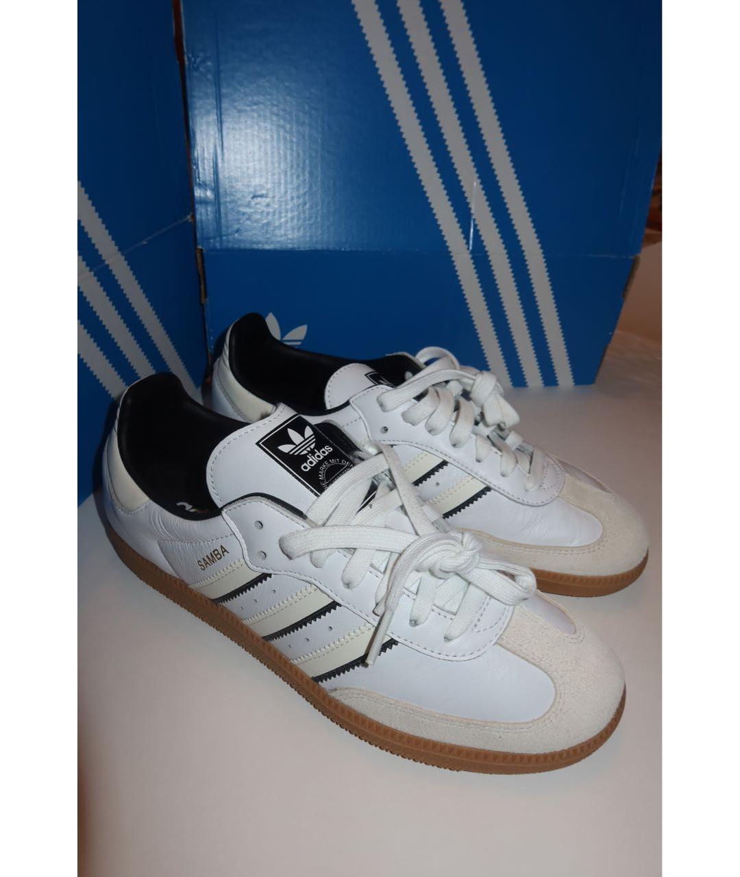 ADIDAS Белые кеды из искусственной кожи, фото 2