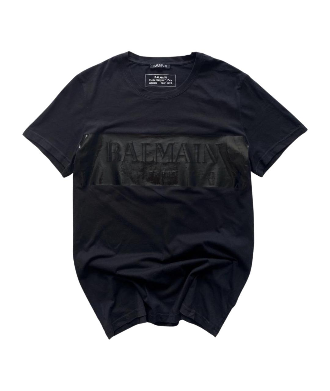 BALMAIN Черная хлопковая футболка, фото 1