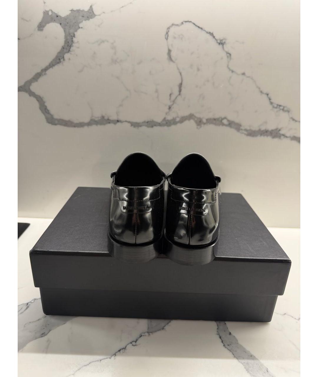 SAINT LAURENT Черные лоферы из лакированной кожи, фото 4