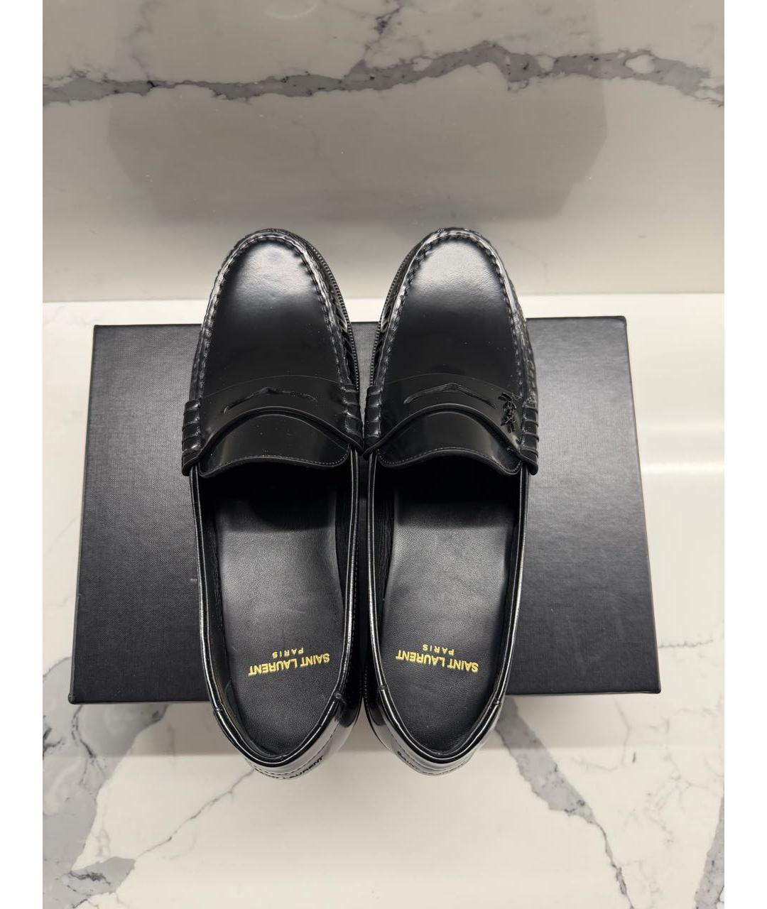 SAINT LAURENT Черные лоферы из лакированной кожи, фото 3