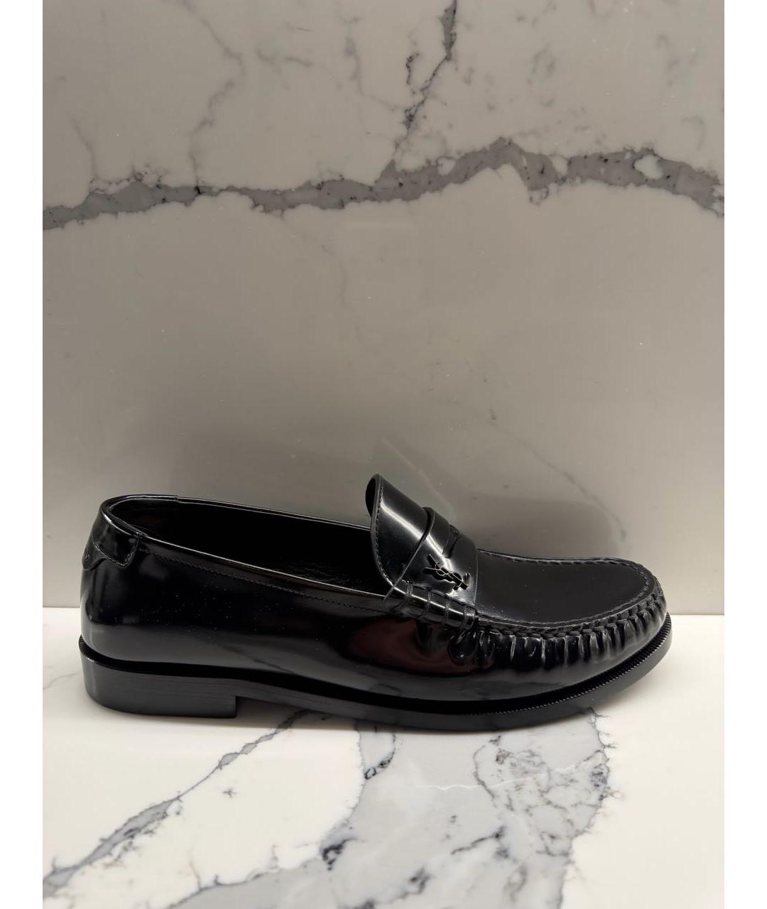 SAINT LAURENT Черные лоферы из лакированной кожи, фото 8