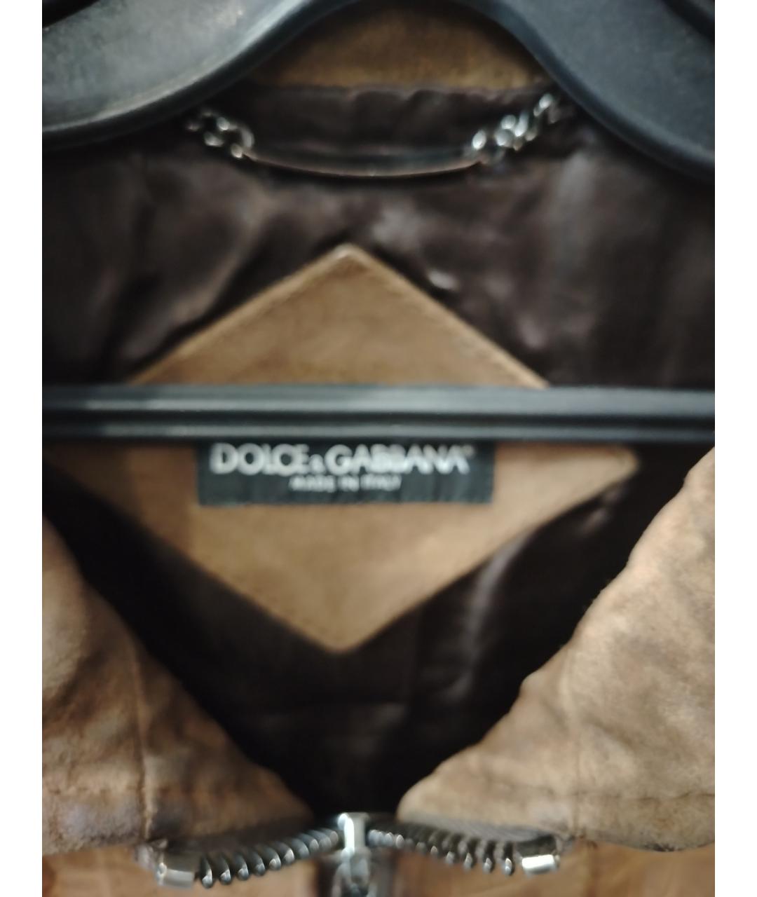 DOLCE&GABBANA Коричневая куртка из кожи крокодила, фото 3