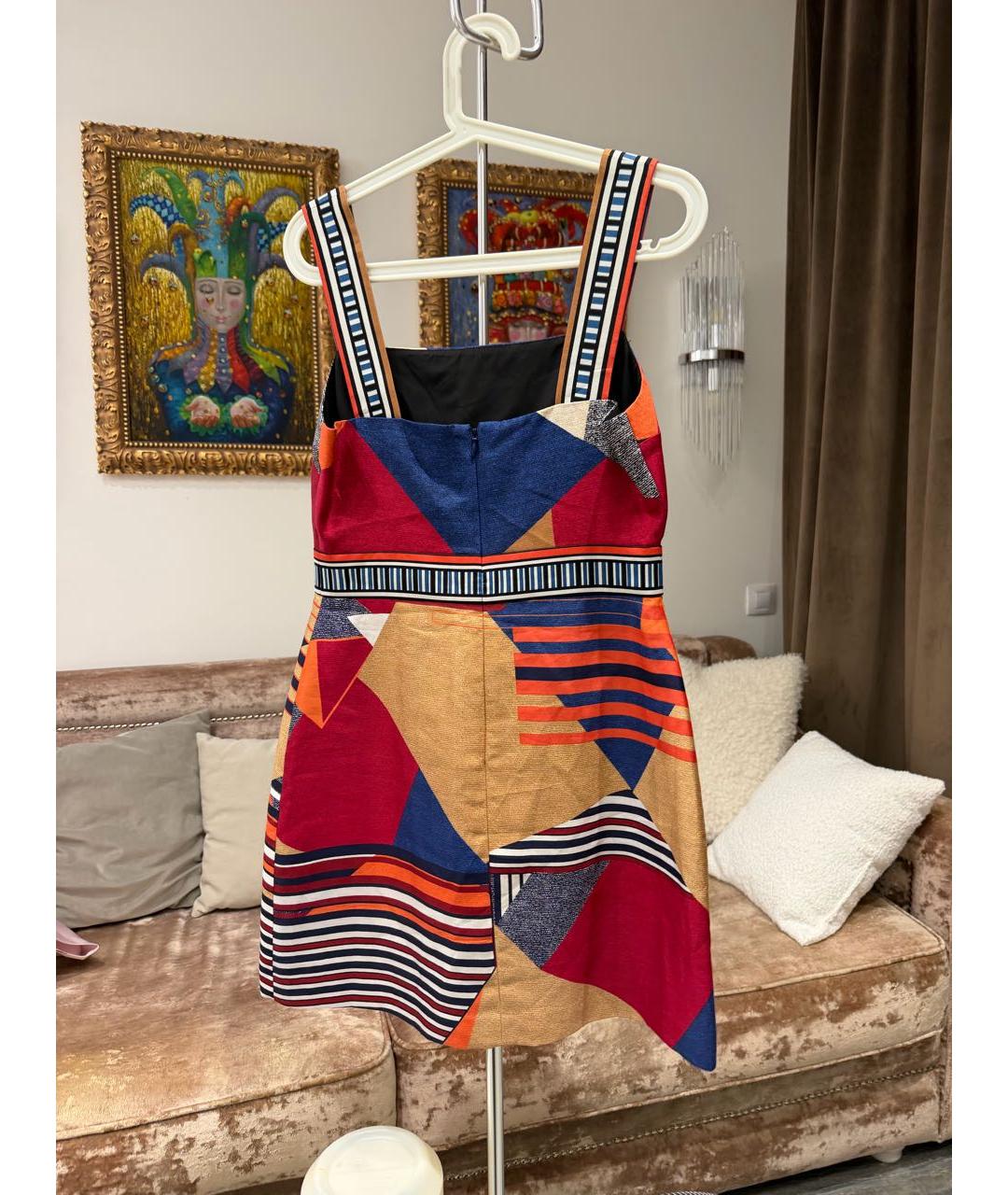DIANE VON FURSTENBERG Мульти шелковое повседневное платье, фото 3