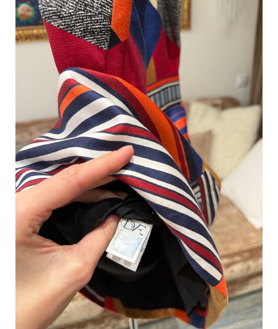 DIANE VON FURSTENBERG Мульти шелковое повседневное платье, фото 5