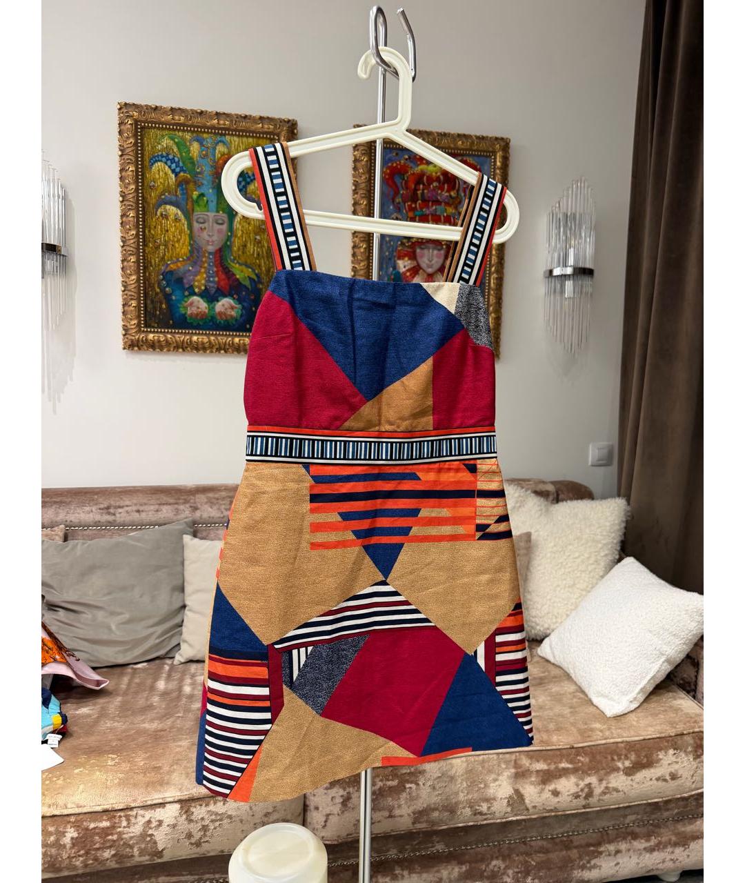 DIANE VON FURSTENBERG Мульти шелковое повседневное платье, фото 8