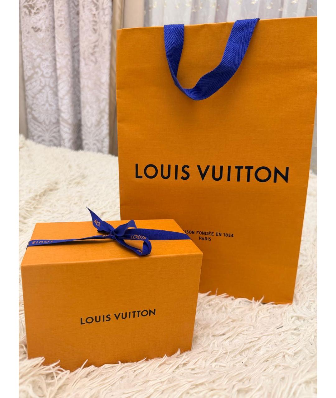 LOUIS VUITTON Коричневая кожаная косметичка, фото 5