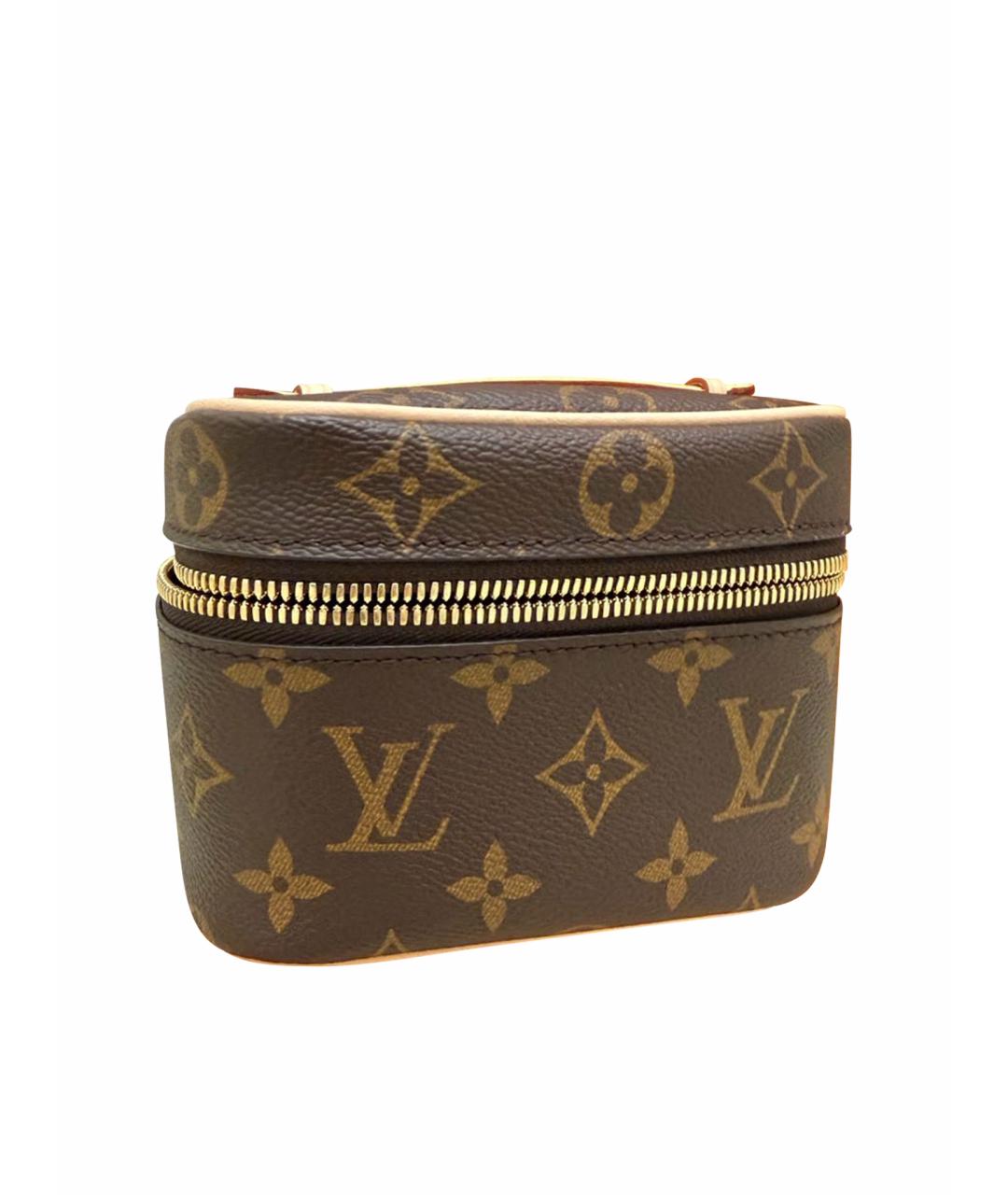 LOUIS VUITTON Коричневая кожаная косметичка, фото 1