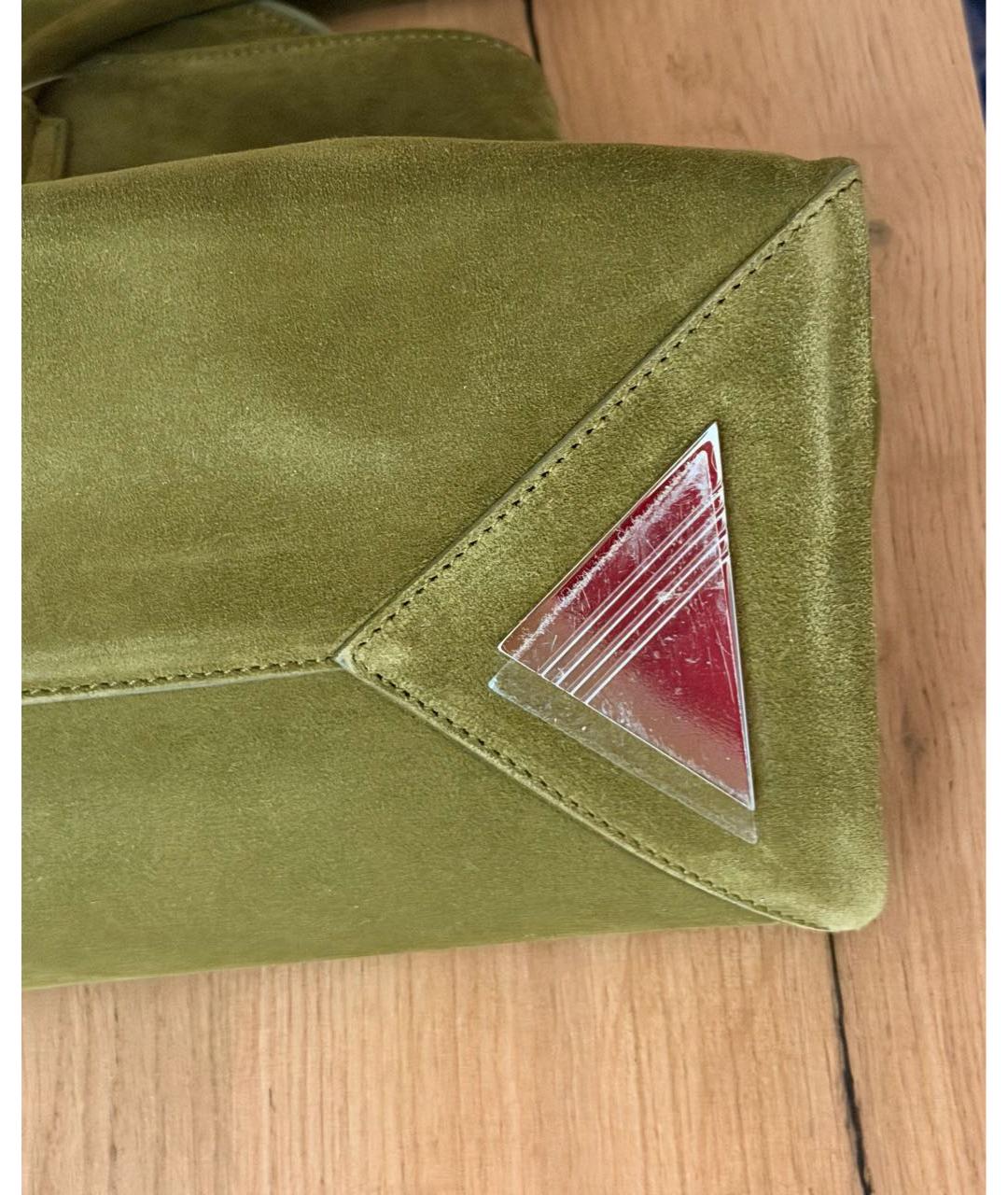 THE ATTICO Зеленая замшевая сумка тоут, фото 5