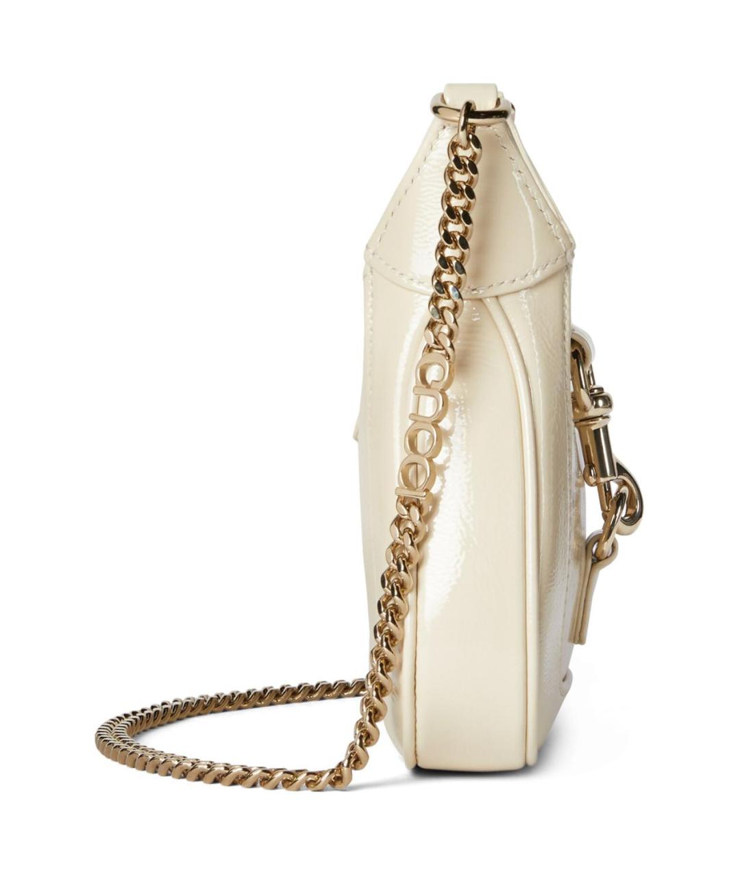 GUCCI Бежевая сумка через плечо из лакированной кожи, фото 3