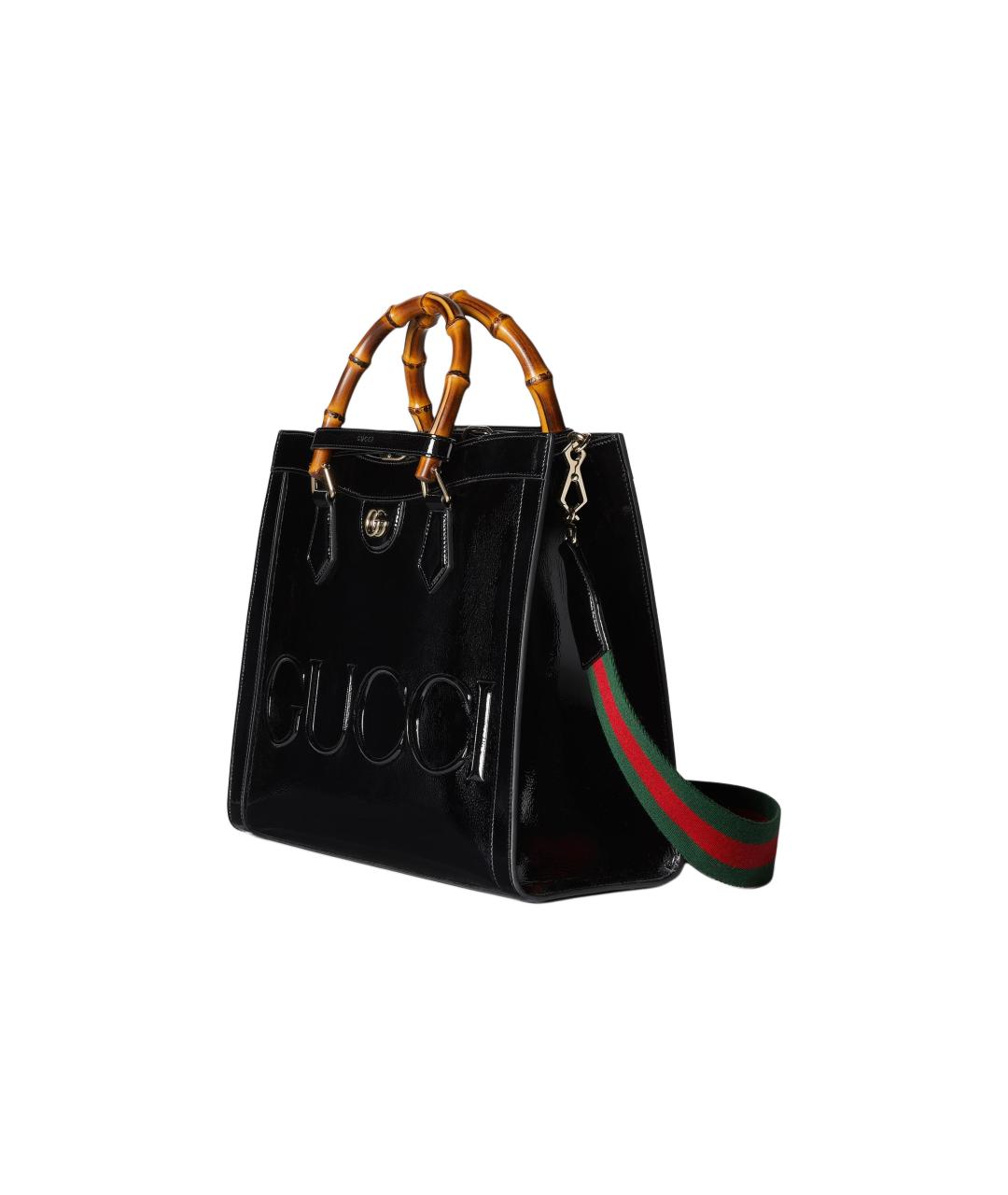 GUCCI Черная сумка через плечо из лакированной кожи, фото 4