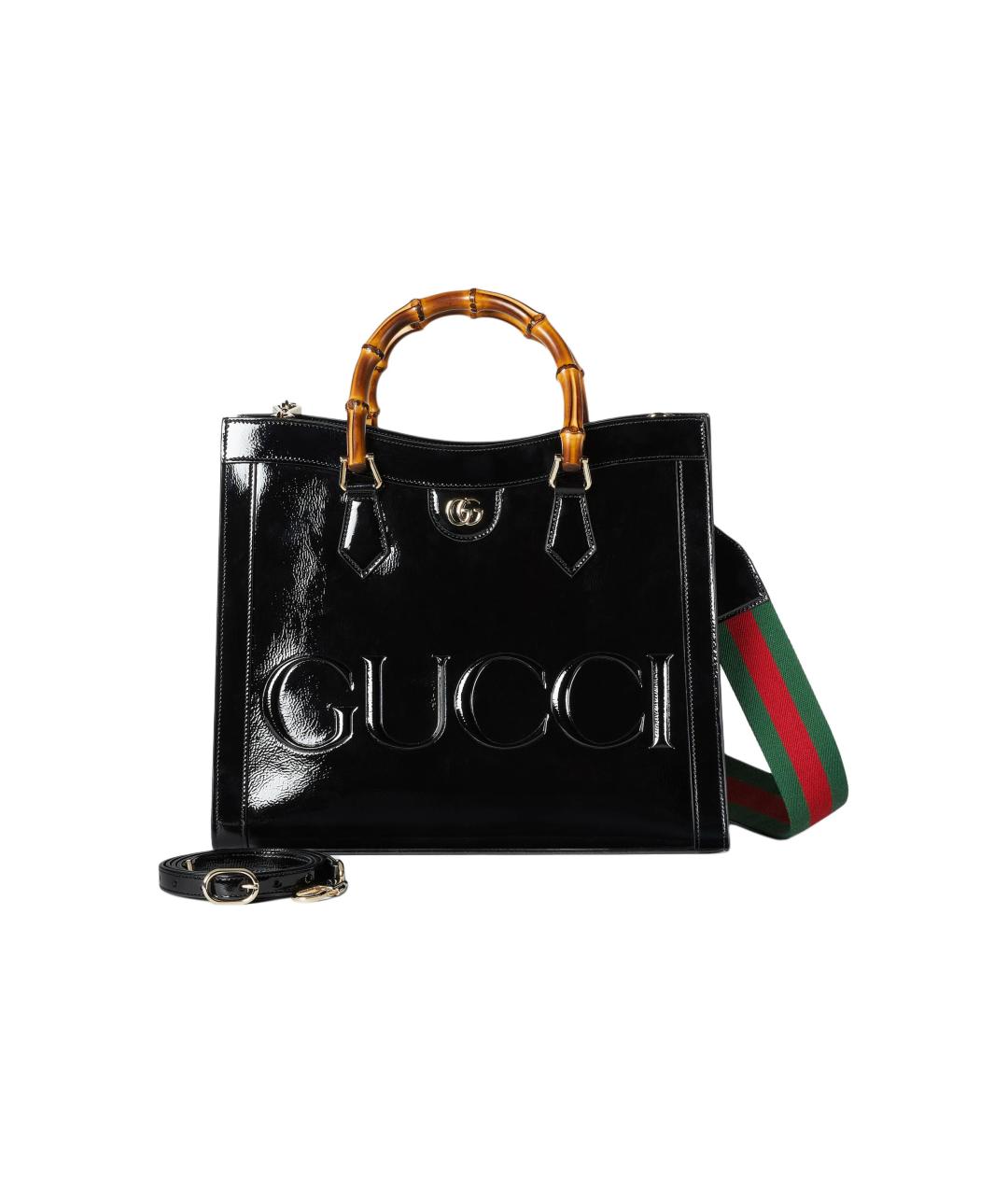 GUCCI Черная сумка через плечо из лакированной кожи, фото 3