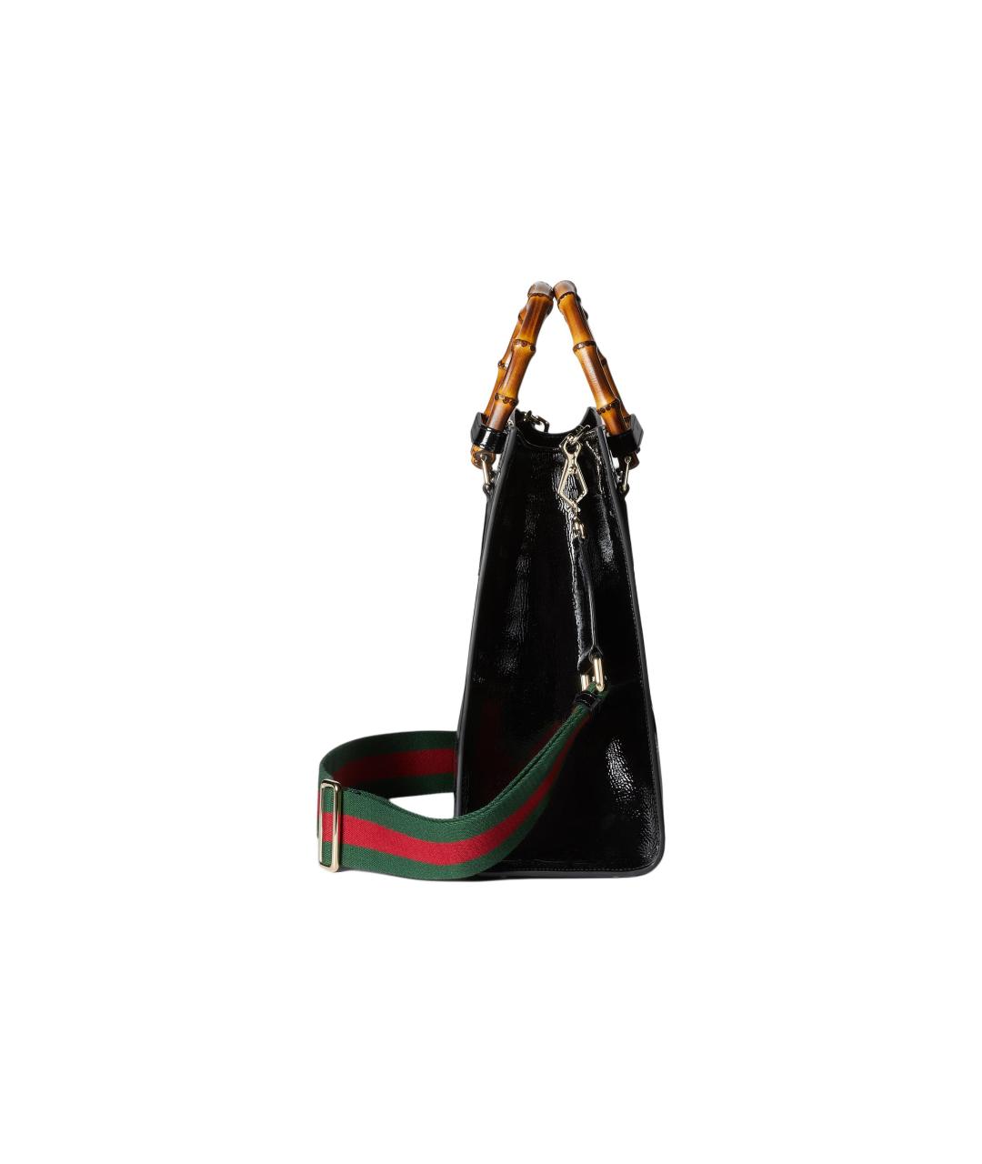 GUCCI Черная сумка через плечо из лакированной кожи, фото 5