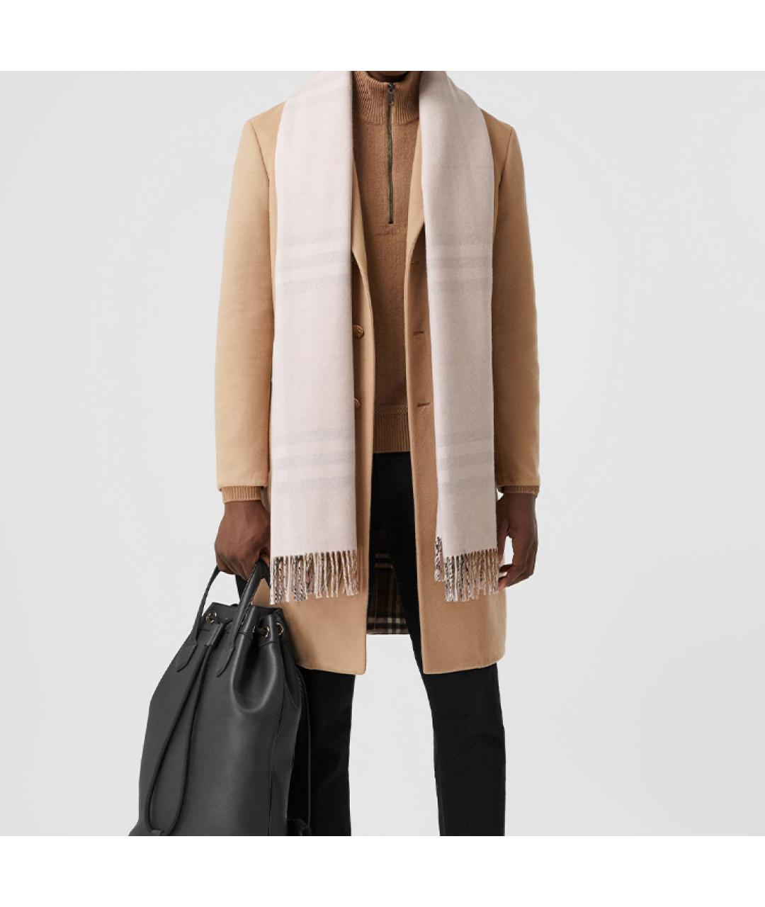 BURBERRY Бежевый кашемировый шарф, фото 4