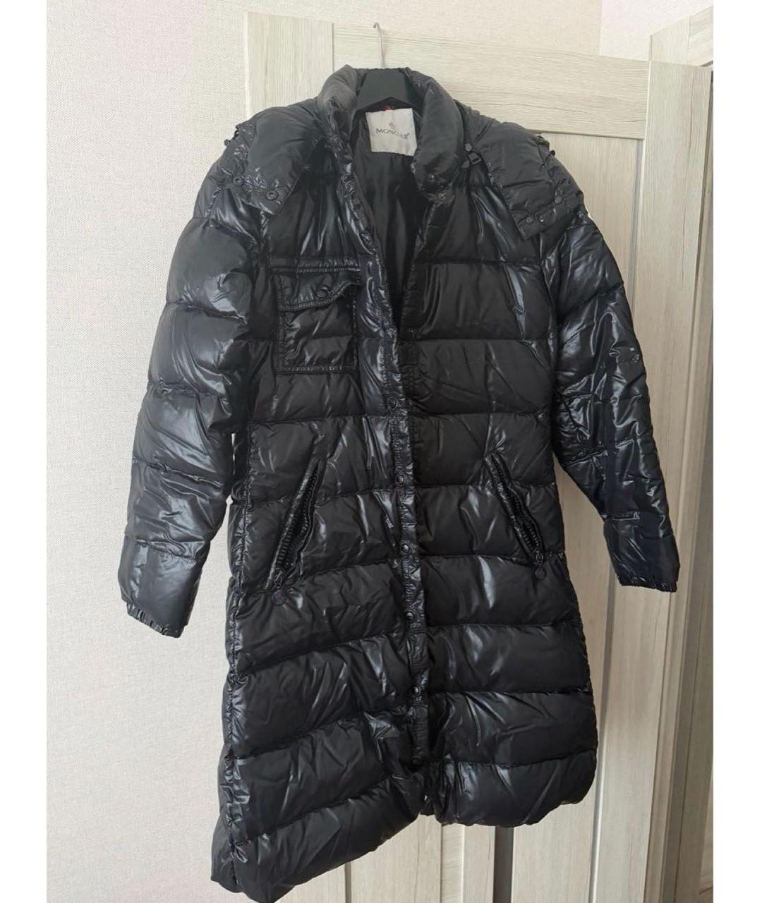 MONCLER Черный полиэстеровый пуховик, фото 2