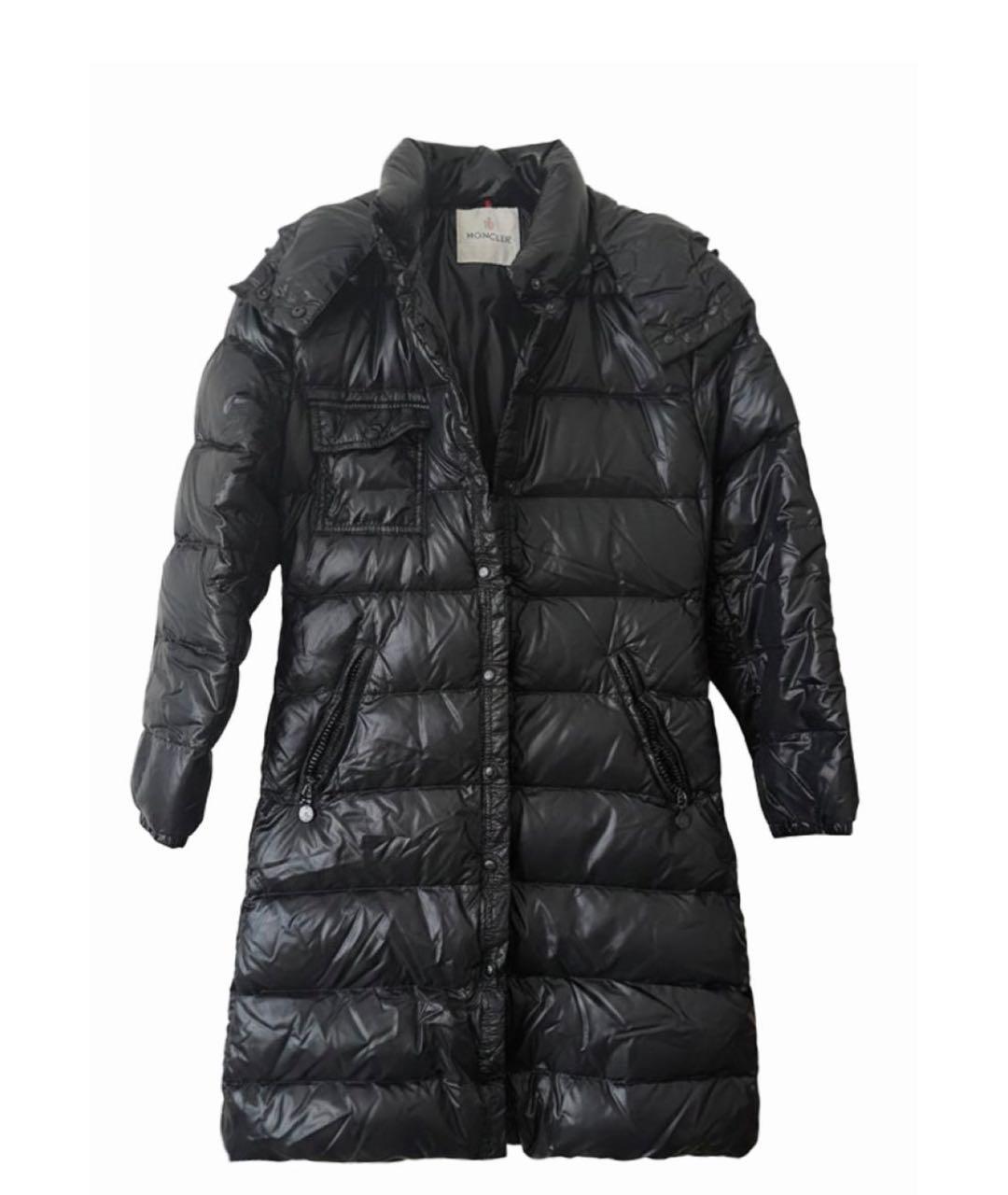 MONCLER Черный полиэстеровый пуховик, фото 9