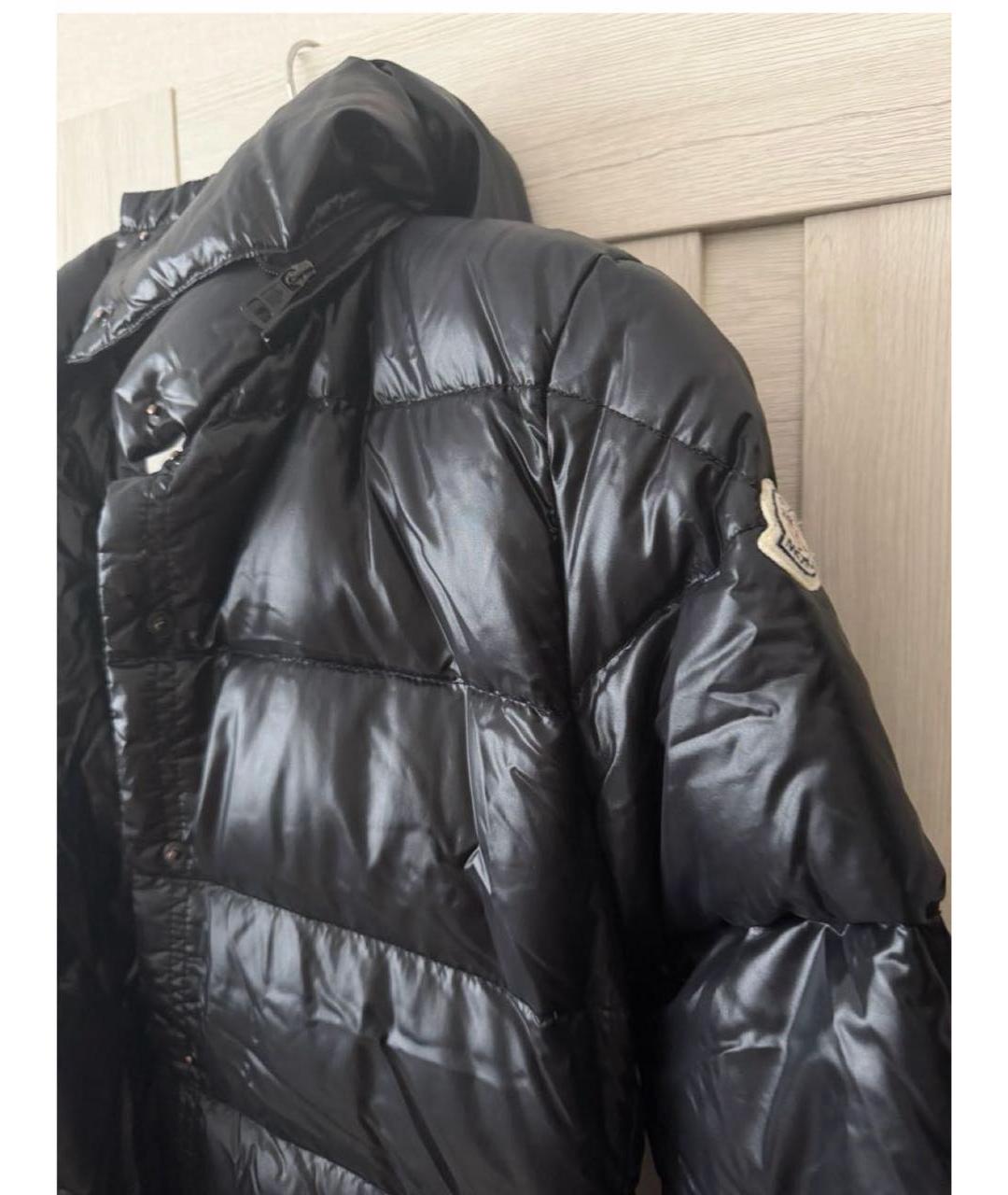 MONCLER Черный полиэстеровый пуховик, фото 4