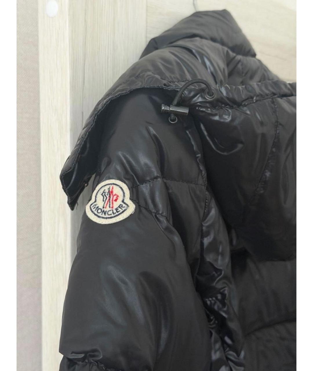 MONCLER Черный полиэстеровый пуховик, фото 3