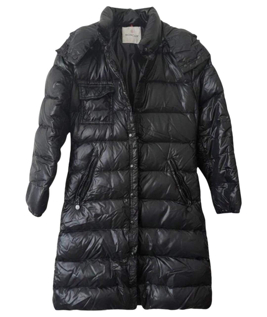 MONCLER Черный полиэстеровый пуховик, фото 1