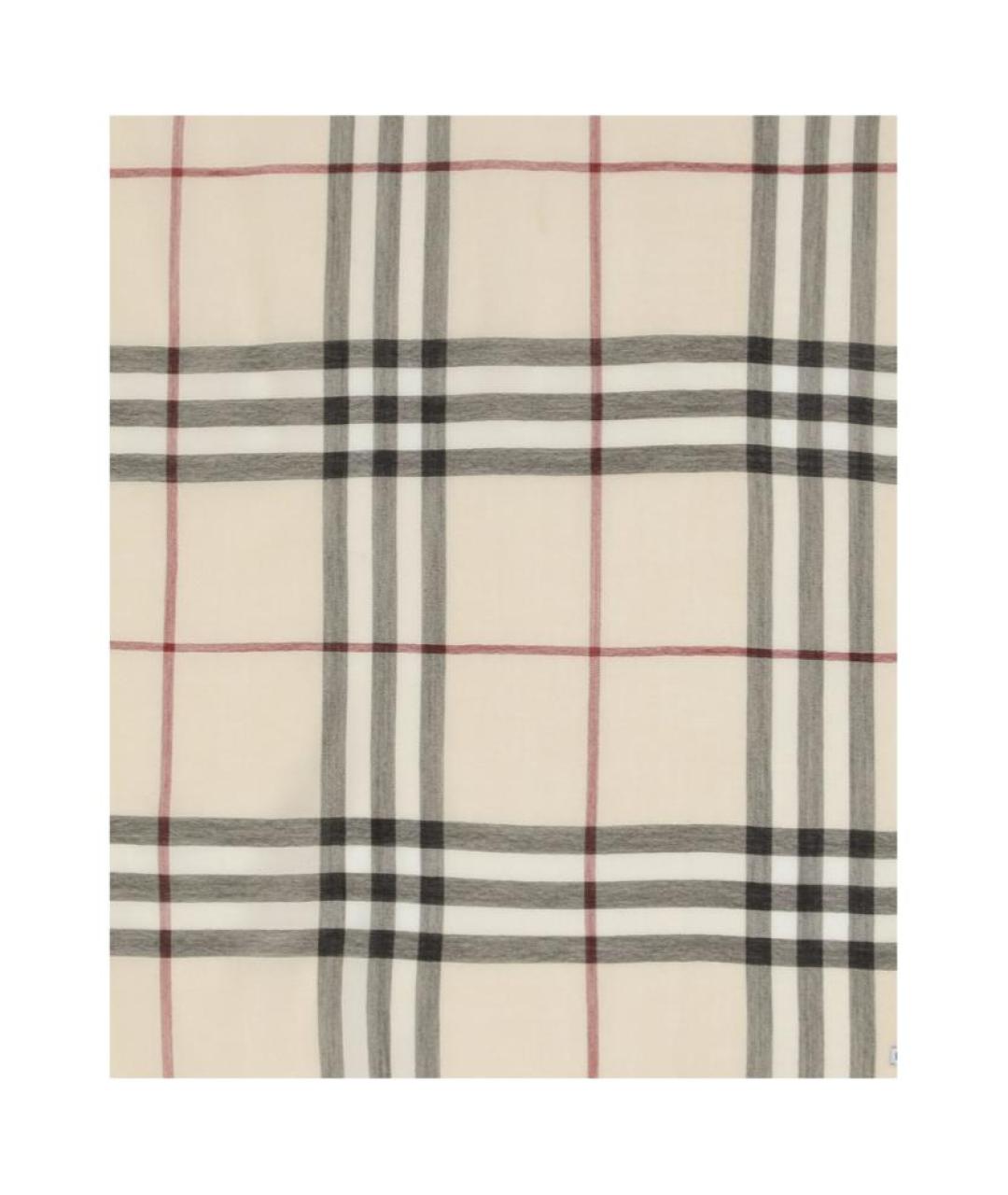 BURBERRY Бежевый шерстяной шарф, фото 3
