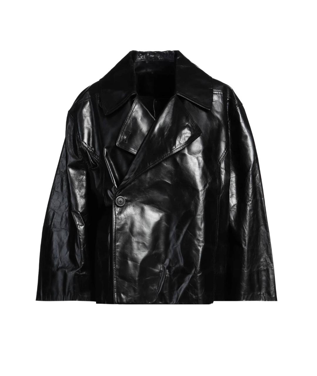 RICK OWENS Черная кожаная куртка, фото 8