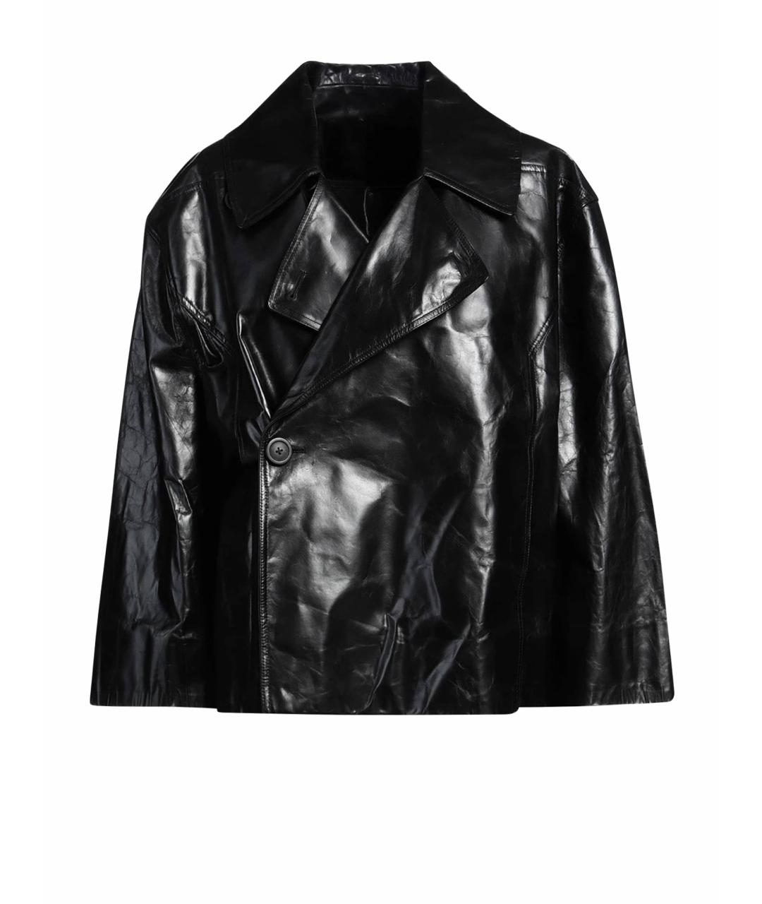 RICK OWENS Черная кожаная куртка, фото 1