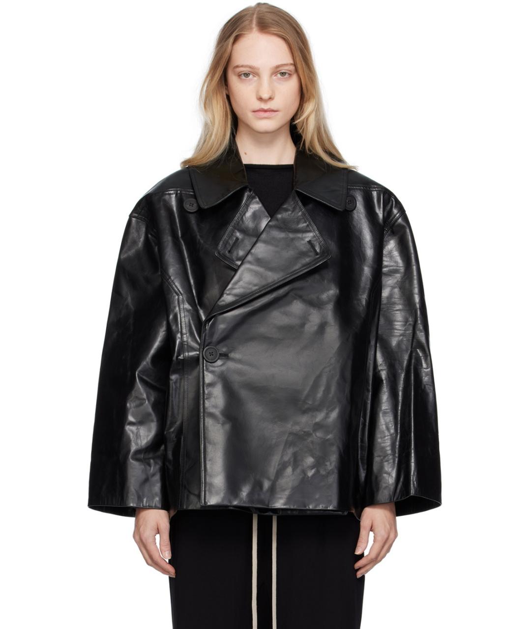 RICK OWENS Черная кожаная куртка, фото 4