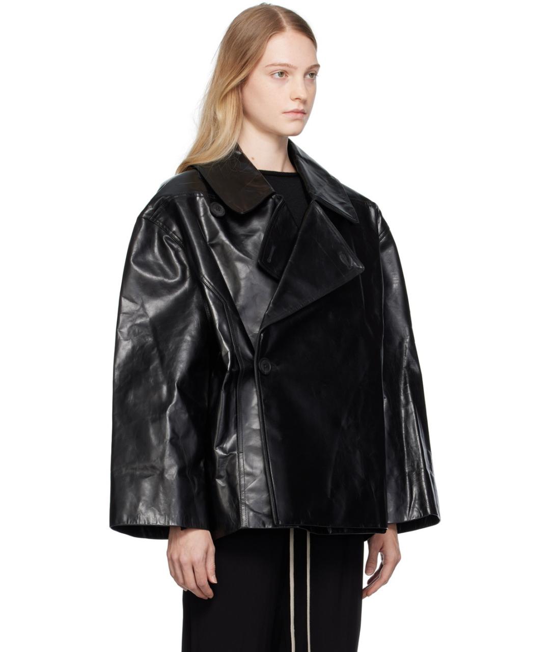 RICK OWENS Черная кожаная куртка, фото 5
