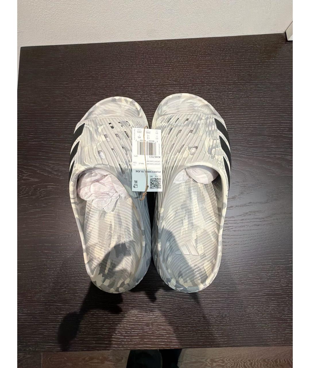 ADIDAS Серые резиновые шлепанцы, фото 3