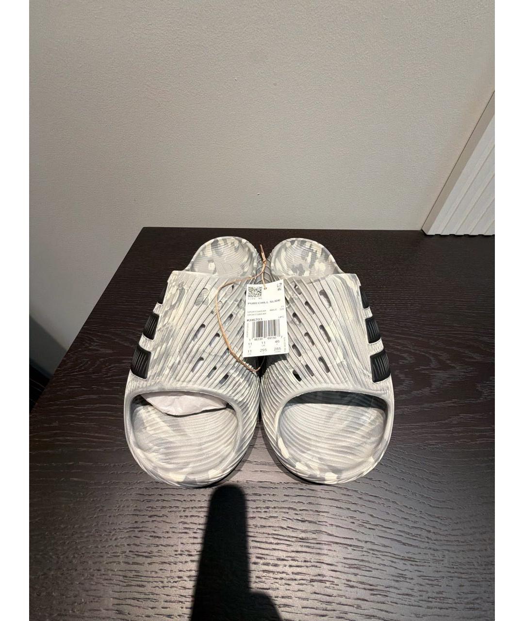 ADIDAS Серые резиновые шлепанцы, фото 2