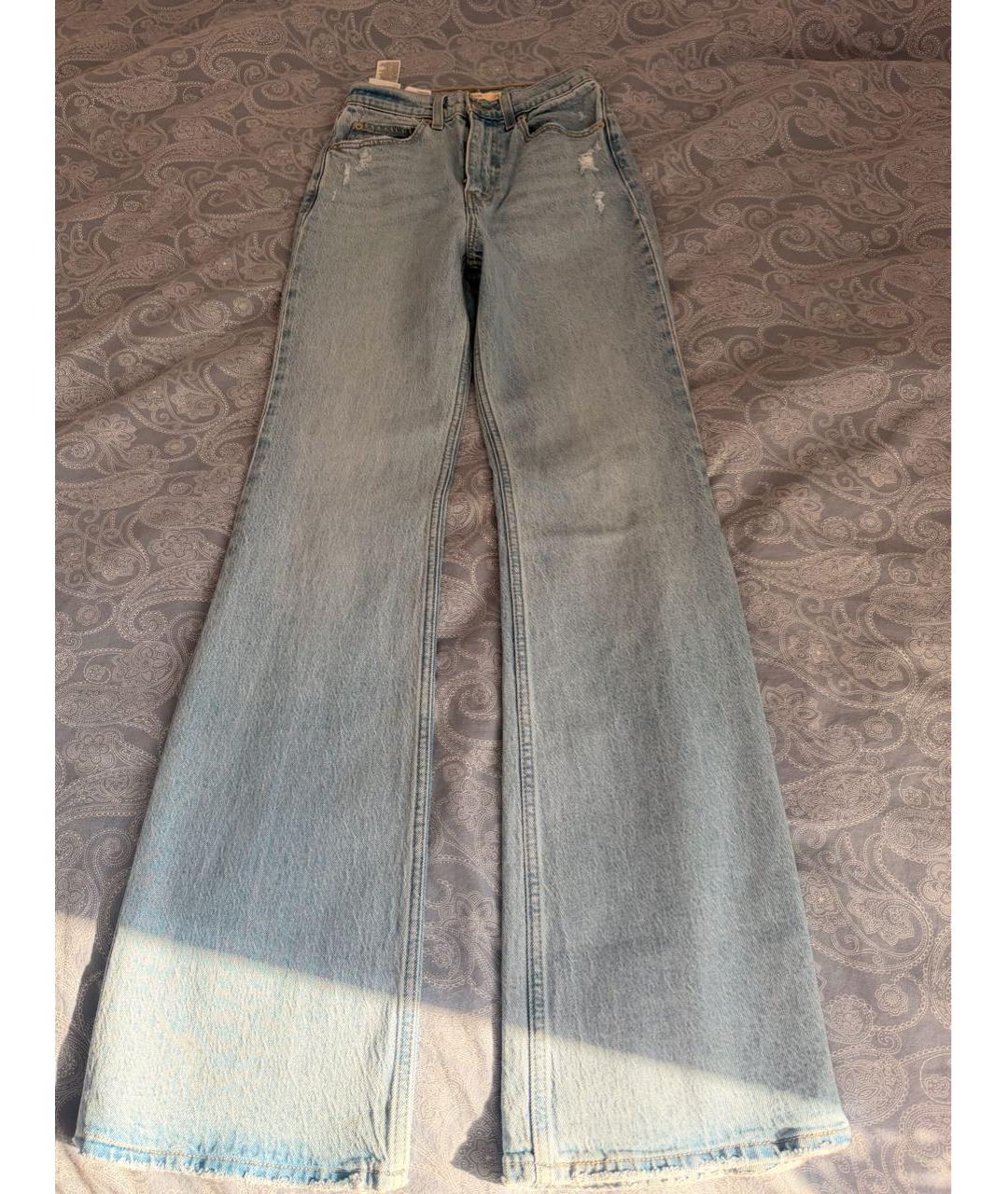 LEVI'S Голубые хлопковые джинсы клеш, фото 9