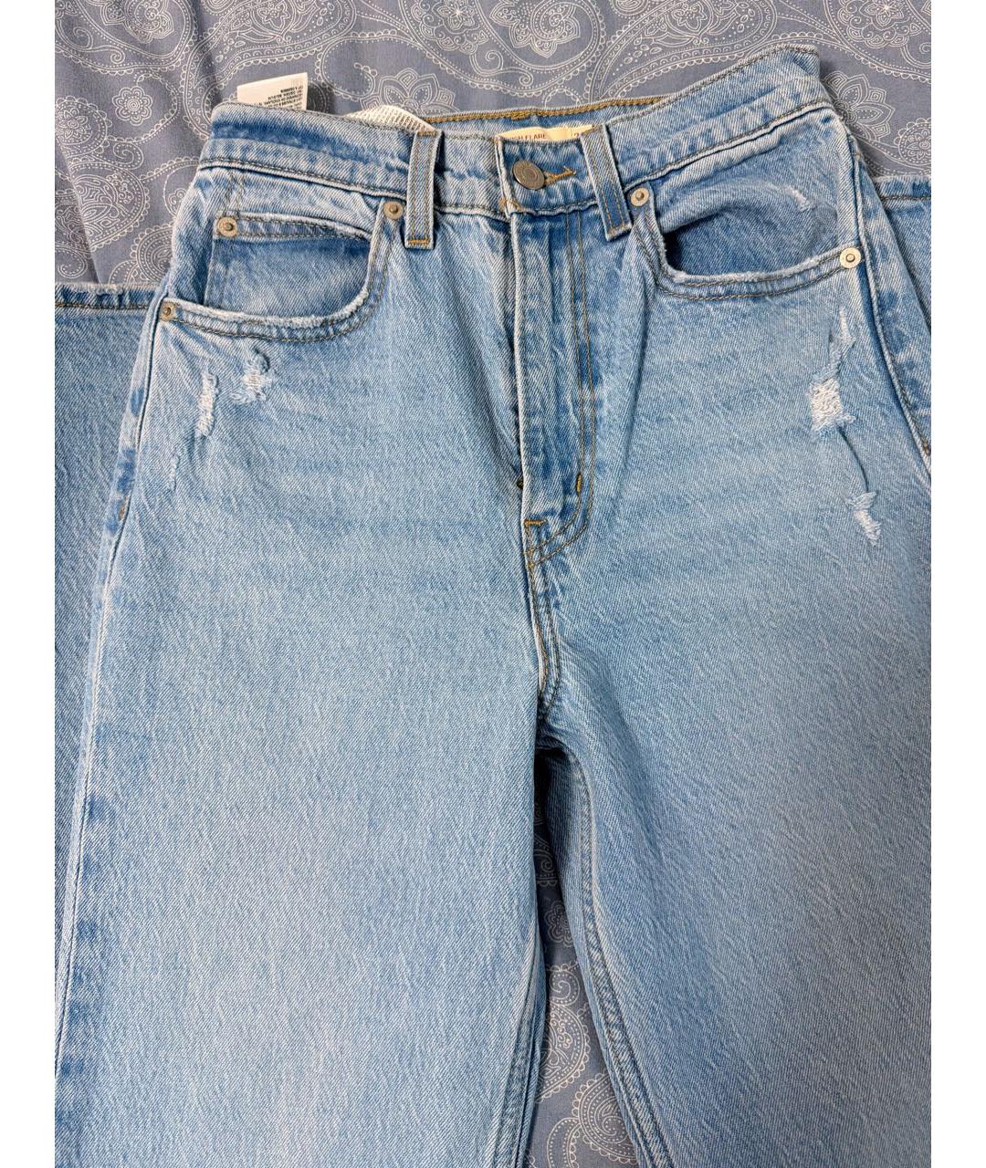 LEVI'S Голубые хлопковые джинсы клеш, фото 3