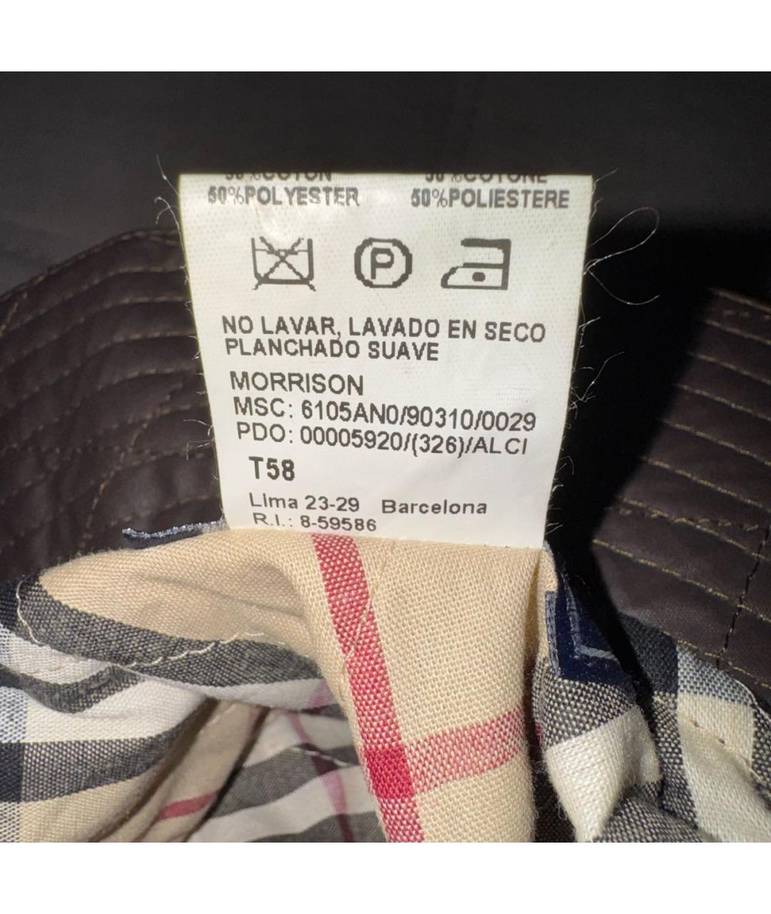 BURBERRY Коричневая синтетическая шляпа, фото 4