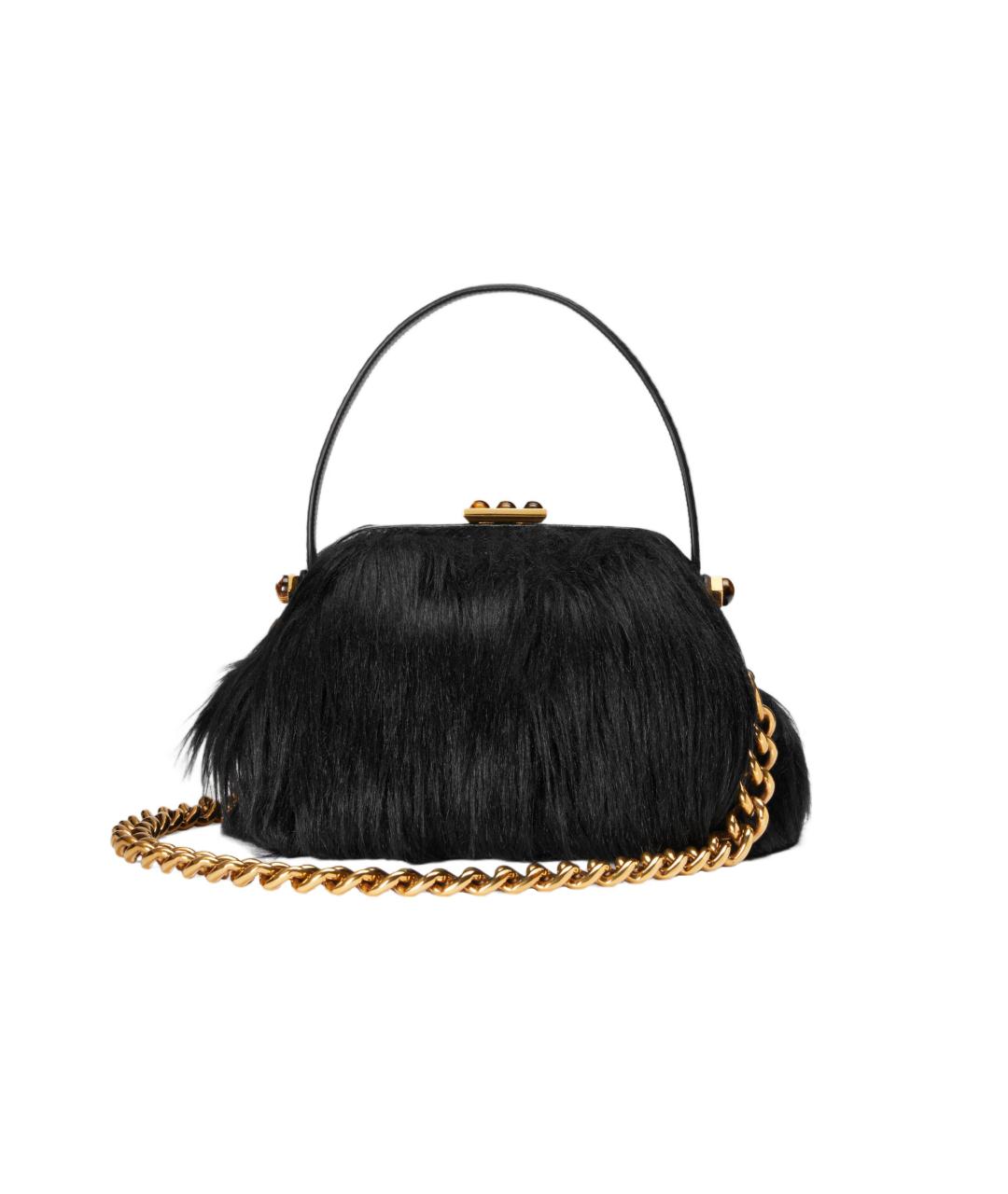 GUCCI Черная сумка через плечо из кожи питона, фото 4