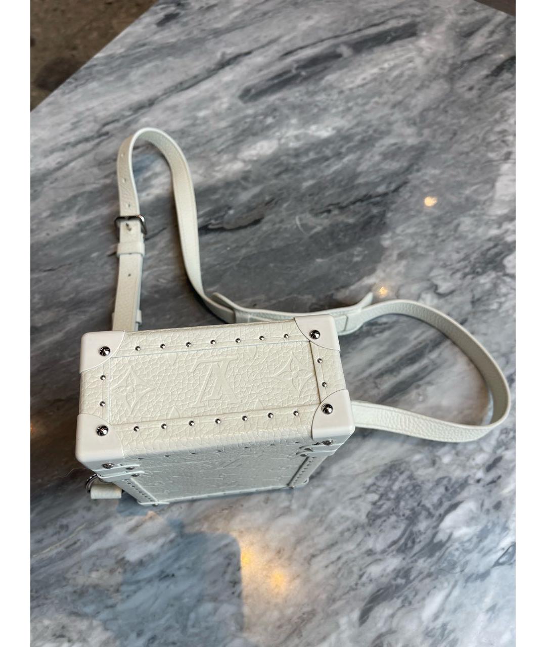 LOUIS VUITTON Белая кожаная сумка через плечо, фото 6