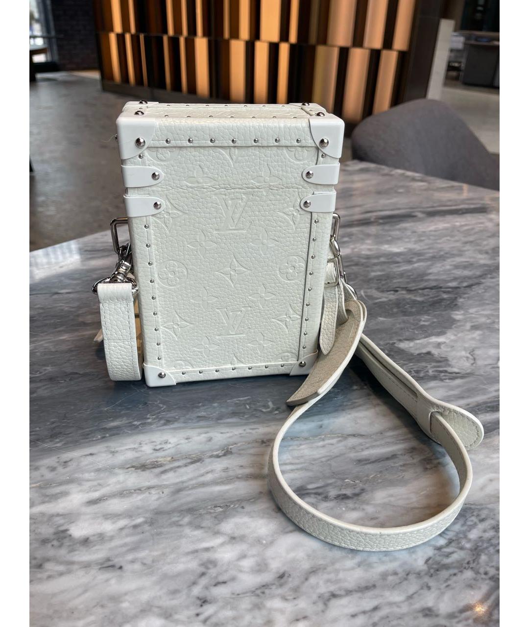 LOUIS VUITTON Белая кожаная сумка через плечо, фото 4